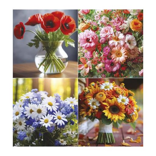 Naptár, fali, TOPTIMER "Virágcsokrok"