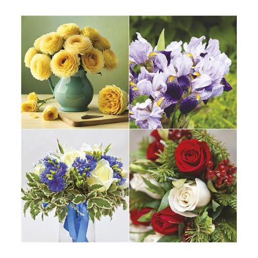 Naptár, fali, TOPTIMER "Virágcsokrok"