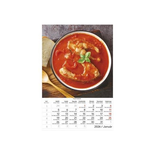Naptár, fali, TOPTIMER "Ételreceptek"