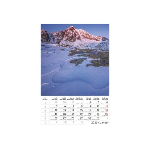 Naptár, fali, TOPTIMER "Hegyek"