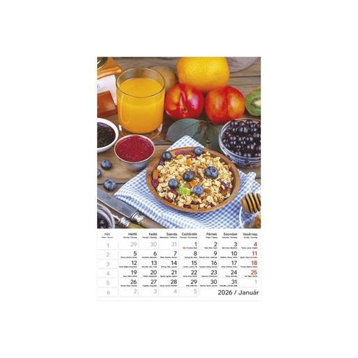 Naptár, fali, TOPTIMER "Gourmet"