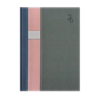   Naptár, tervező, A5, napi, TOPTIMER "Vario", kék-rózsaszín-szürke