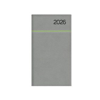   Zsebnaptár, álló elrendezésű, TOPTIMER, "Young", szürke-zöld