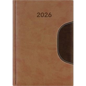   Naptár, tervező, A5, napi, DAYLINER "Memphis", barna-csokoládé