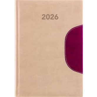   Naptár, tervező, A5, napi, DAYLINER "Memphis", bézs-padlizsán