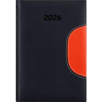   Naptár, tervező, A5, napi, DAYLINER "Memphis", fekete-narancs