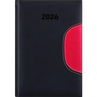   Naptár, tervező, A5, napi, DAYLINER "Memphis", fekete-piros