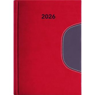   Naptár, tervező, B5, heti, DAYLINER "Memphis", piros-szürke