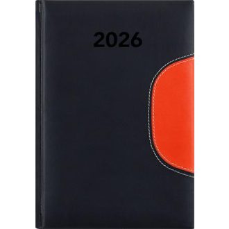   Naptár, tervező, B6, heti, DAYLINER "Memphis", fekete-narancs