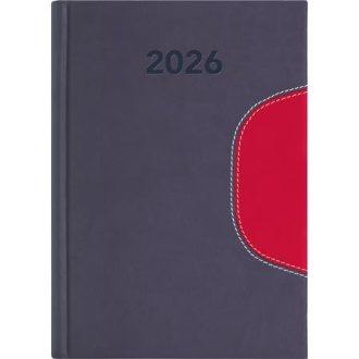   Naptár, tervező, B6, heti, DAYLINER "Memphis", szürke-piros