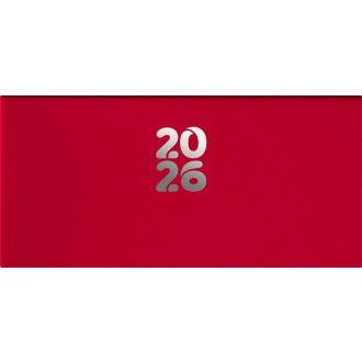   Zsebnaptár, fekvő elrendezésű, DAYLINER, "Pannon", piros