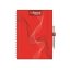 Naptár, tervező, A5, heti, DAYLINER, "InSpiral", piros-piros