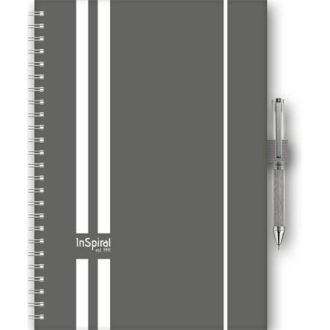   Naptár, tervező, A5, heti, DAYLINER, "InSpiral", szürke-fehér