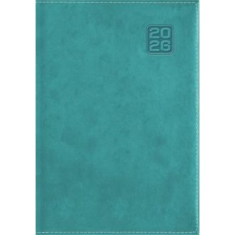   Naptár, tervező, B5, heti, DAYLINER "Square", türkiz