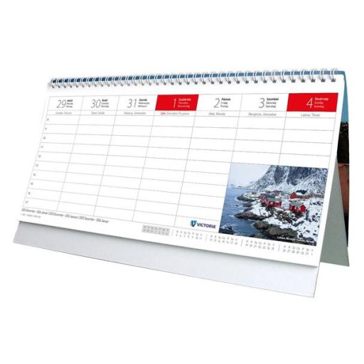 Naptár, asztali, álló, VICTORIA OFFICE "Európa Csodái" (2026 évi)