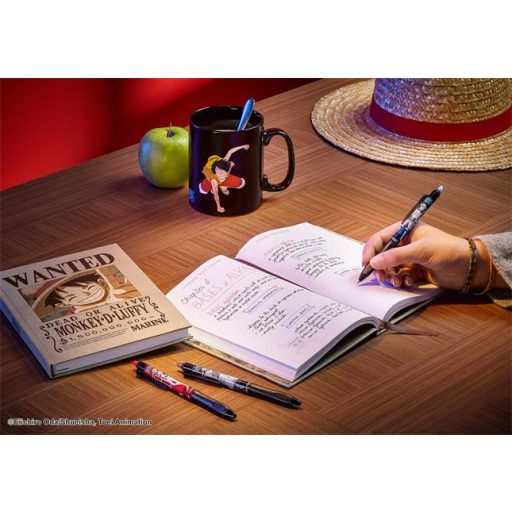 Rollertoll készlet, 0,35 mm, nyomógombos, PILOT "Frixion Ball"/"Frixion Ball Plus", 3különböző szín+One Piece matrica