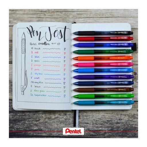 Zseléstoll, 0,35 mm, nyomógombos, PENTEL "EnerGelX BL107", világoszöld