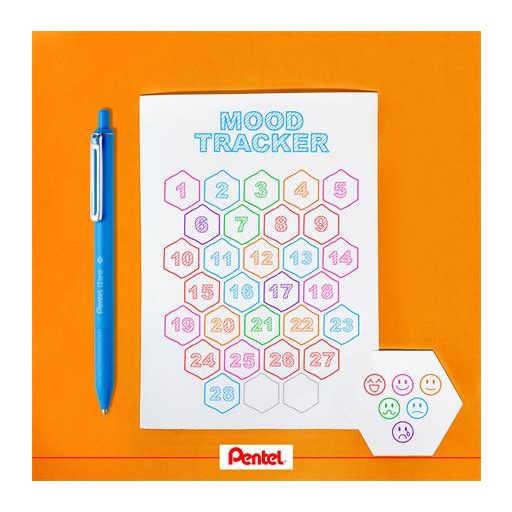 Golyóstoll, 0,35 mm, nyomógombos, PENTEL "iZee", kék