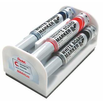   Táblamarker készlet, 6 mm, kúpos hegy, PENTEL "Maxiflo", 4 különböző szín