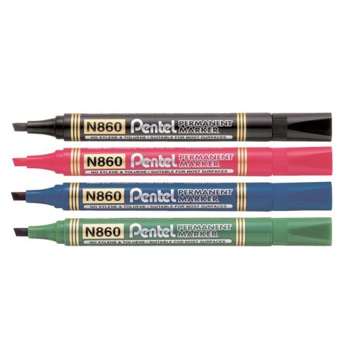 Alkoholos marker, 0,6-4,5 mm, vágott, PENTEL "N860", kék
