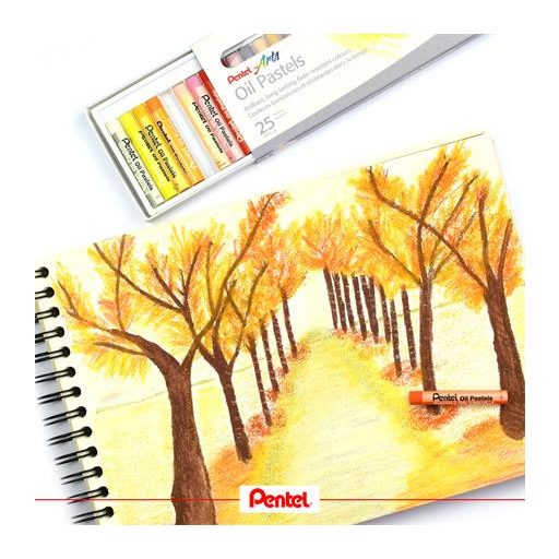 Olajpasztell kréta, PENTEL, "Arts", 25 különböző szín