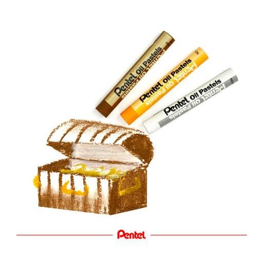 Olajpasztell kréta, PENTEL, "Arts", 25 különböző szín