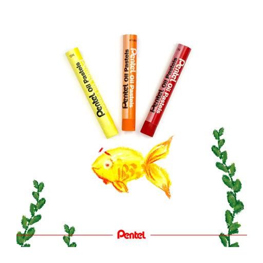 Olajpasztell kréta, PENTEL, "Arts", 12 különböző fluoreszkáló és metál szín