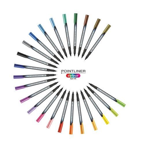 Tűfilc készlet, 0,4 mm, PENTEL "Pointliner", 24 különböző szín