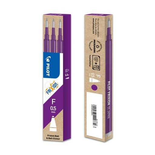 Rollertoll betét, 0,25 mm, törölhető, PILOT "Frixion Ball/Clicker", lila