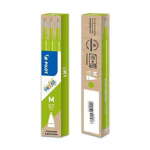 Rollertoll betét, 0,35 mm, törölhető, PILOT "Frixion Ball/Clicker", világoszöld