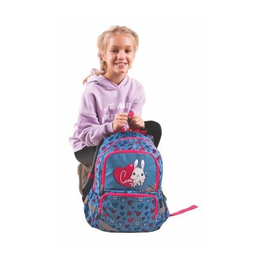 Hátizsák, anatómiai, PULSE "Anatomic Little Rabbit", kék-rózsaszín