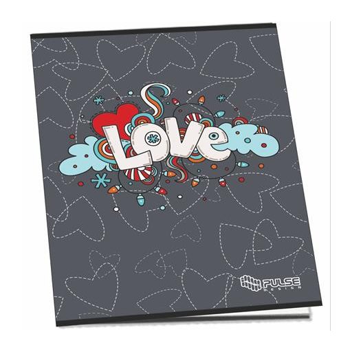 Füzet, tűzött, A4, vonalas, 52 lap, PULSE "Girls"