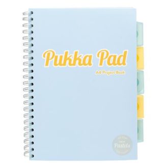   Spirálfüzet, A4, vonalas, 100 lap, PUKKA PAD "Pastel project book", vegyes szín