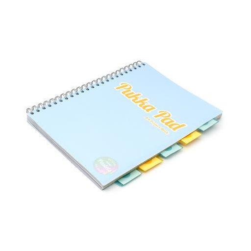 Spirálfüzet, A4, vonalas, 100 lap, PUKKA PAD "Pastel project book", vegyes szín