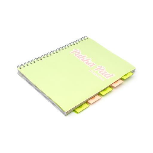 Spirálfüzet, A4, vonalas, 100 lap, PUKKA PAD "Pastel project book", vegyes szín