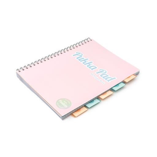 Spirálfüzet, A4, vonalas, 100 lap, PUKKA PAD "Pastel project book", vegyes szín
