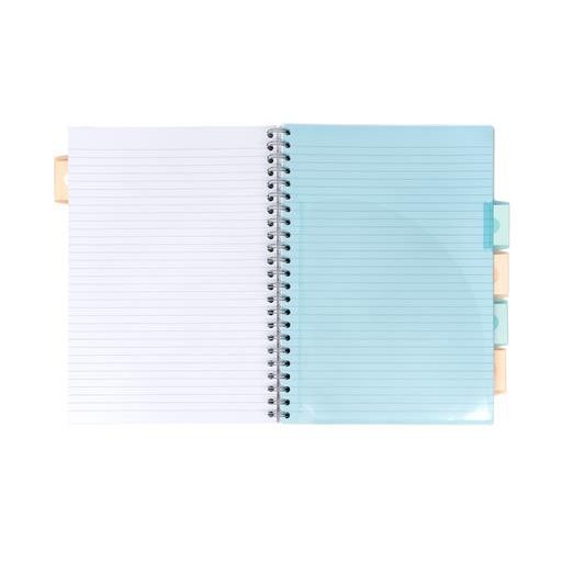 Spirálfüzet, A4, vonalas, 100 lap, PUKKA PAD "Pastel project book", vegyes szín