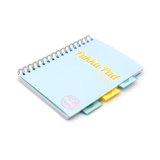 Spirálfüzet, A5, vonalas, 100 lap, PUKKA PAD "Pastel project book", vegyes szín