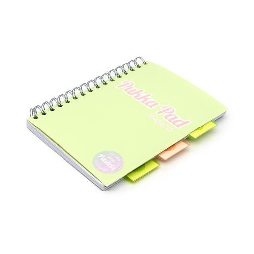 Spirálfüzet, A5, vonalas, 100 lap, PUKKA PAD "Pastel project book", vegyes szín