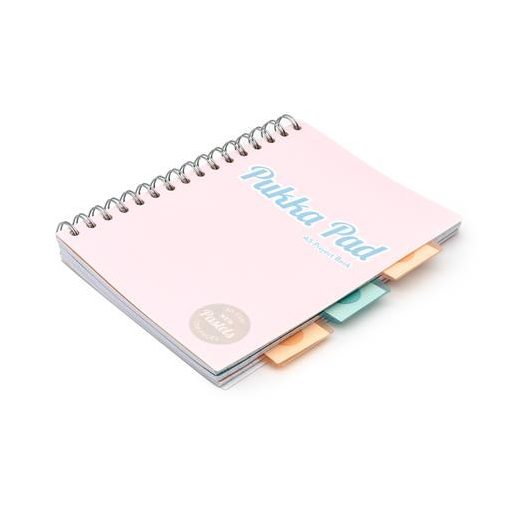 Spirálfüzet, A5, vonalas, 100 lap, PUKKA PAD "Pastel project book", vegyes szín