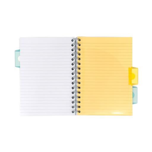 Spirálfüzet, A5, vonalas, 100 lap, PUKKA PAD "Pastel project book", vegyes szín