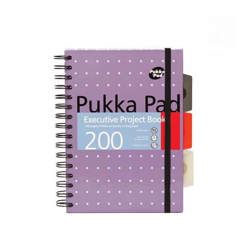 Spirálfüzet, A5, vonalas, 100 lap, PUKKA PAD "Metallic Project Book", vegyes szín