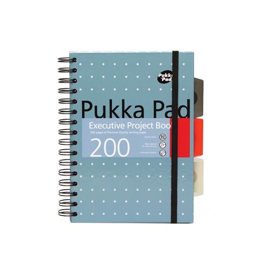 Spirálfüzet, A5, vonalas, 100 lap, PUKKA PAD "Metallic Project Book", vegyes szín