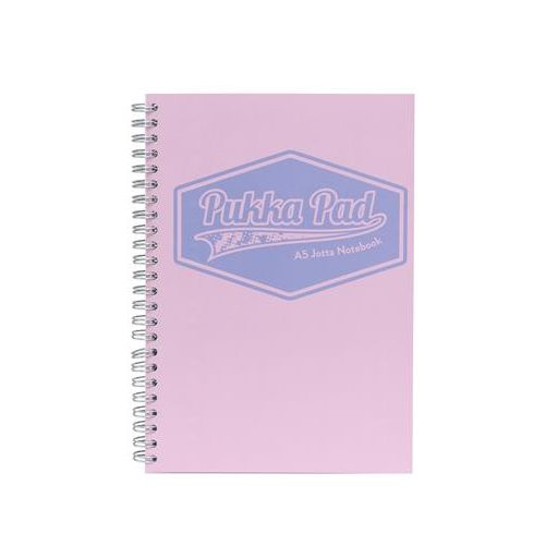 Spirálfüzet, A5, vonalas, 100 lap, PUKKA PAD "Pastel Jotta Pad", vegyes szín
