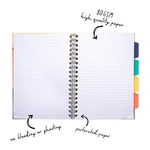 Spirálfüzet, B5, vonalas, 100 lap, PUKKA PAD "Floral Love Project Book", vegyes minta