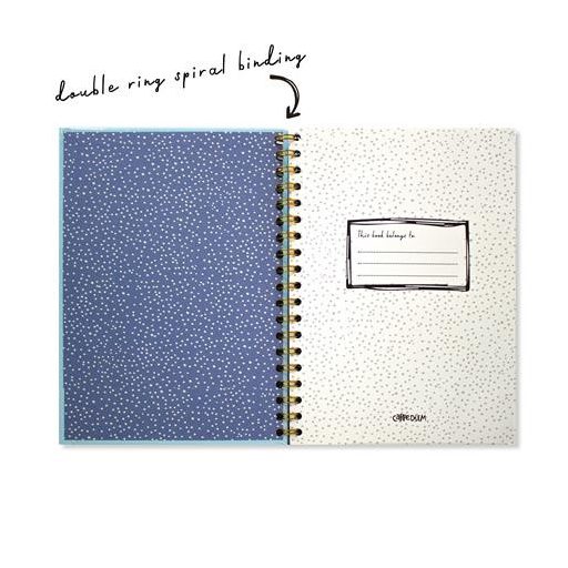 Spirálfüzet, B5, vonalas, 80 lap, FSC, PUKKA PAD "Carpe Diem", égszínkék