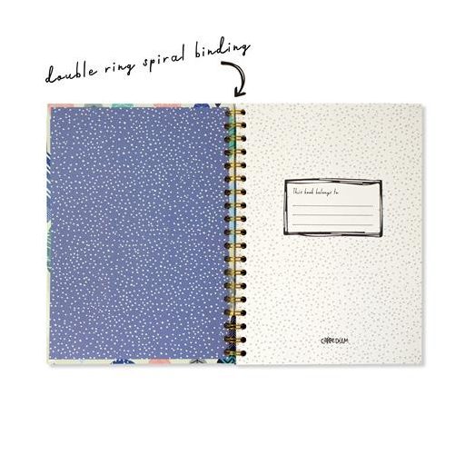 Spirálfüzet, B5, vonalas, 80 lap, FSC, PUKKA PAD "Carpe Diem", toll minta