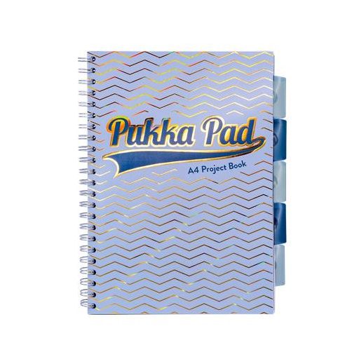Spirálfüzet, A4, vonalas, elválasztóval, 100 lap, PUKKA PAD "Haze Project Book", vegyes szín