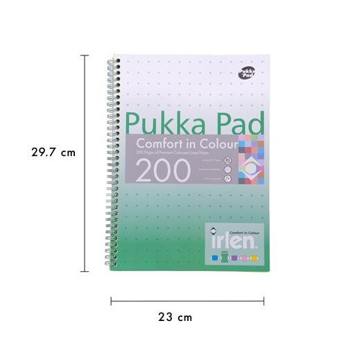 Spirálfüzet, A4, vonalas, 100 lap, PUKKA PAD "Irlen Jotta Green"