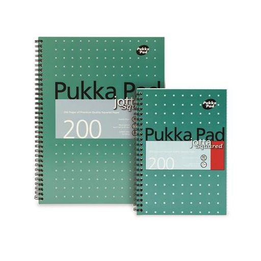 Spirálfüzet, A4+, kockás, 100 lap, PUKKA PAD, "Metallic Jotta"